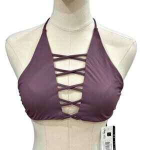 NEW Dippin Daisys Purple Haze Bikini Top MEDIUM Cut Outs Caged Criss-cross NWT